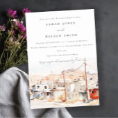 Invitation El Paso Texas City Scape Aquarelle Couples Douche