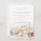 Invitation El Paso Texas Ville Paysage Aquarelle Anniversaire (Devant)