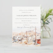 Invitation El Paso Texas Ville Paysage Aquarelle Anniversaire (Debout devant)