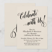 Invitation Élaboré Célébrez avec nous ! Crème Simple (Devant / Derrière)