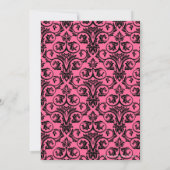 Invitation Elaborer Pink Black Damask Graduation (Dos)