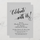 Invitation Elaborez Célébrez avec nous! Gris clair simple (Devant / Derrière)