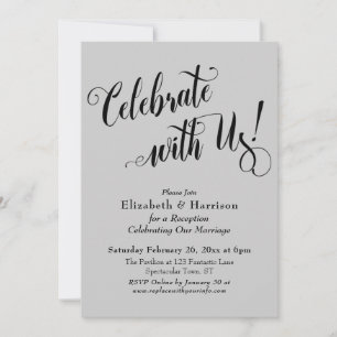 Invitation Elaborez Célébrez avec nous! Gris clair simple