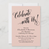Invitation Elaborez Célébrez avec nous! Rose clair simple (Devant)