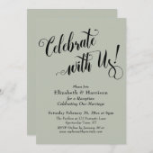 Invitation Elaborez Célébrez avec nous! Vert simple surface (Devant / Derrière)