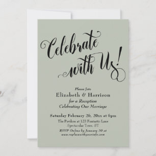 Invitation Elaborez Célébrez avec nous! Vert simple surface