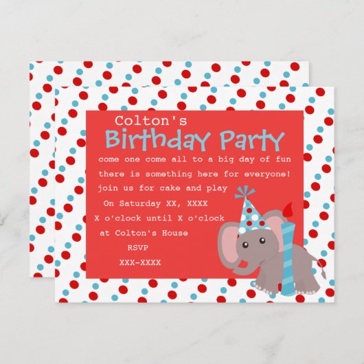 Invitation Ele-dots (Devant / Derrière)