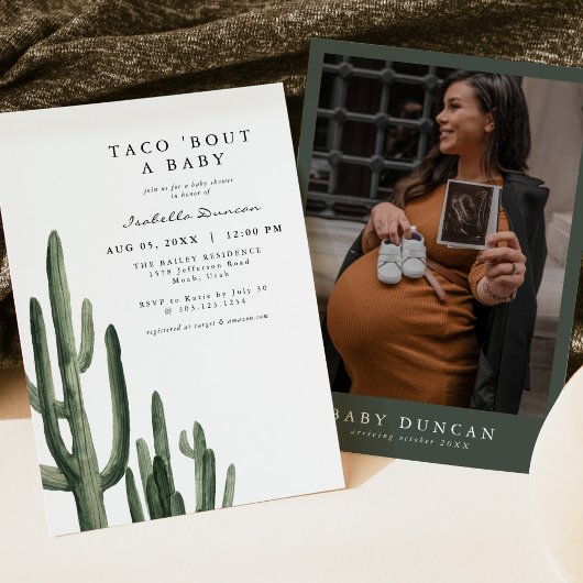 Invitation ELEANOR Cactus Taco Bout a Baby Fiesta Baby shower