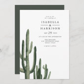 Invitation Eleanor - Minimal Saquaro Cactus Desert Mariage In (Devant / Derrière)