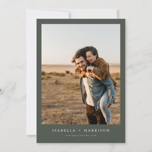 Invitation ELEANOR Modern Minimal Cactus Photo Enregistrer la (Dos)