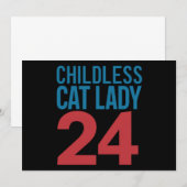 Invitation Élection électorale 2024 de la jeune fille au chat (Devant / Derrière)