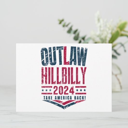 Invitation Élections Vintage Outlaw Hillbilly Drapeau américa (Debout devant)