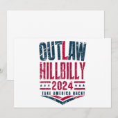 Invitation Élections Vintage Outlaw Hillbilly Drapeau américa (Devant / Derrière)