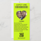 Invitation Electric Lime Rock ’n’ Roll Wedding Ticket (Dos)