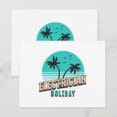 Invitation Électricien de vacances (Devant / Derrière)