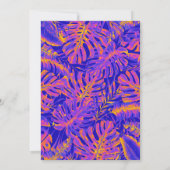 Invitation Electrique Orange Blue Tropical Palm Feuille Sweet (Dos)