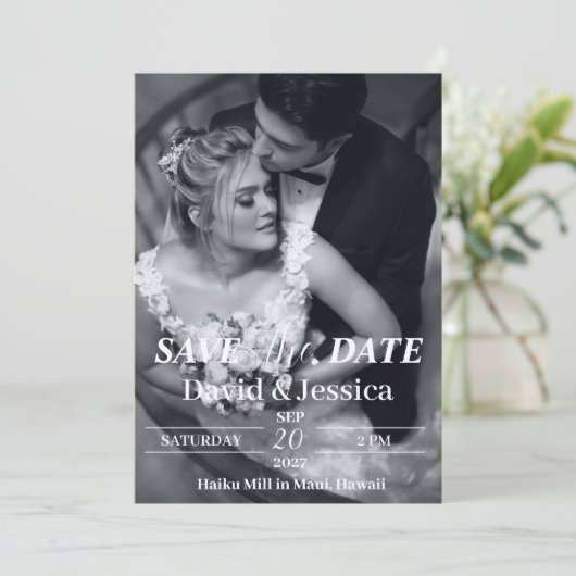 Invitation Electronic Enregistrer le Modèle Date avec Photo,  (Debout devant)