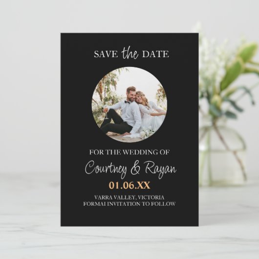 Invitation Electronic Enregistrer le Modèle Date avec photo (Debout devant)