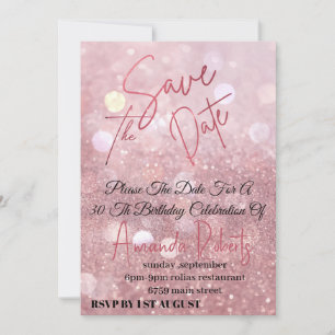 Invitation Electronic Save the Date, Rose Gold Parties scinti