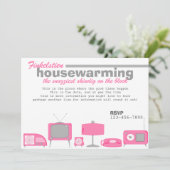 Invitation Électronique Rose Chaude Rétro (Debout devant)