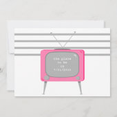 Invitation Électronique Rose Chaude Rétro (Dos)