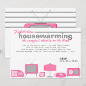 Invitation Électronique Rose Chaude Rétro (Devant / Derrière)