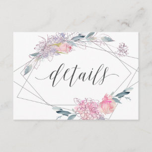 Invitation Elegan aquarelle Floral Détails du Mariage géométr