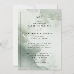 Invitation Élégance Aquarelle de la Sauge Sereine