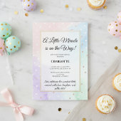 Invitation Élégance Bébé Pastel à Points 