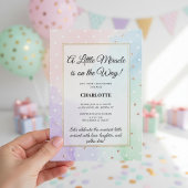 Invitation Élégance Bébé Pastel à Points 