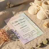 Invitation Élégance Bébé Pastel à Points 