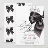 Invitation Elegance Black Bow Bridal Shower (Devant / Derrière)