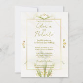 Invitation Elégance blanche et or Calla Lily (Devant)