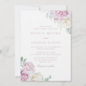 Invitation Élégance botanique : Mariage floral blanc et blanc (Devant)