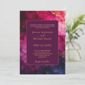 Invitation Élégance céleste à 2 faces - Symphonie de marbre (Debout devant)