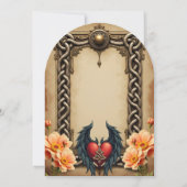 Invitation Elégance celtique avec coeur et ailes. (Dos)