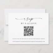 Invitation Élégance Classique Code QR de réponse de mariage m (Devant)