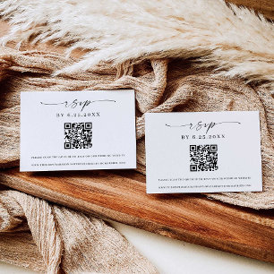 Invitation Élégance Classique Code QR de réponse de mariage m