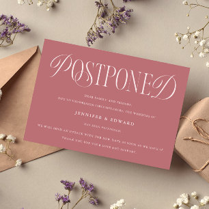 Invitation Élégance classique Mise à jour Mariage reportée ro