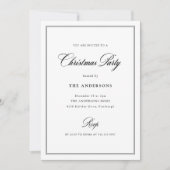 Invitation Élégance Classique Noir et Blanc | Fête de Noël (Devant)