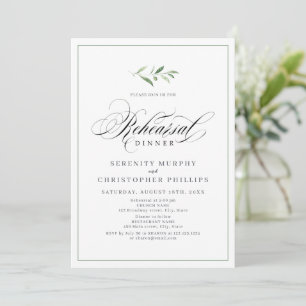 Invitation Élégance classique Script Dîner de répétition de v