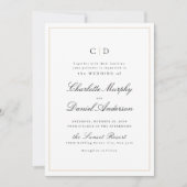 Invitation Élégance classique Script Mariage monogramme minim (Devant)