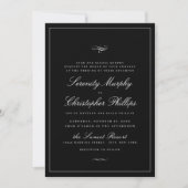 Invitation Élégance Classique Script Mariage noir et blanc (Devant)
