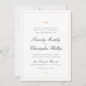 Invitation Élégance Classique Script Mariage noir et blanc da (Devant)