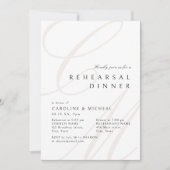 Invitation Élégance Classique Script Monogramme Dîner de répé (Devant)