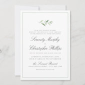 Invitation Élégance Classique Script Simple Mariage de verdur (Devant)