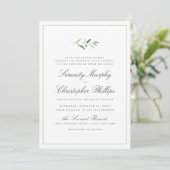 Invitation Élégance Classique Script Simple Mariage de verdur (Debout devant)