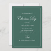 Invitation Élégance Classique Verte | Fête de Noël (Devant)