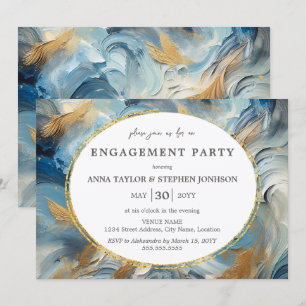 Invitation Élégance Contemporaine : Alliance de Fiançailles B