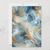 Invitation Élégance contemporaine : Mariage d'or bleu blanc (Dos)